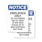 Signmission Employees Only No Customers Are OSHA Notice Sign, Plastic, 7in W x 10in L, 2PK OS-2PACK-NS-P-710-V-11997 - alternate 1